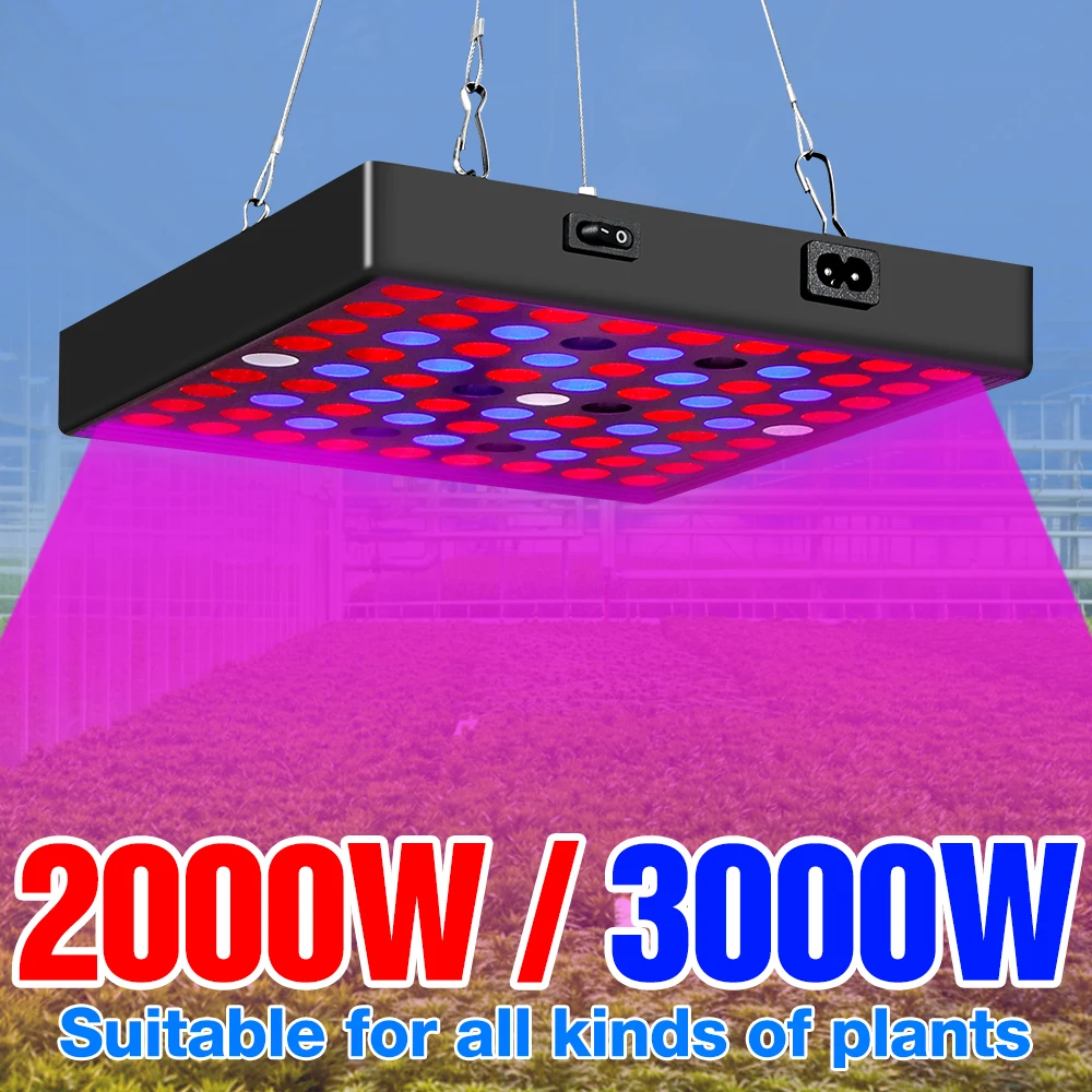 

Greenhouse Plant Growth Light LED Panel Full Spectrum Seedling Fito Lamp 2000W 3000W LED Phyto Lamp For Indoor Grow Tent EU Plug