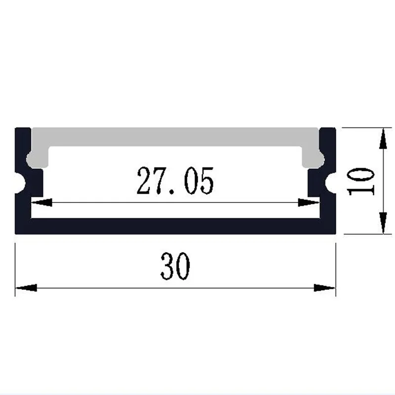 Imagem -06 - Venda Quente 3010 30 mm de Largura Led Perfil de Alumínio Canal Led Plano para Tira Led 1.5 m Peças