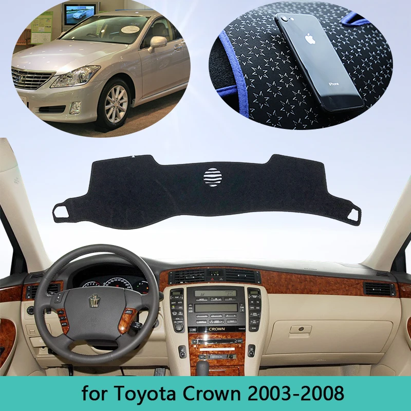 Luxurious Sunshade Dashmat Protector Anti-slip Mat Dashboard Cover For Toyota Crown Royal S180 2003~2008 Car Accessories Cape