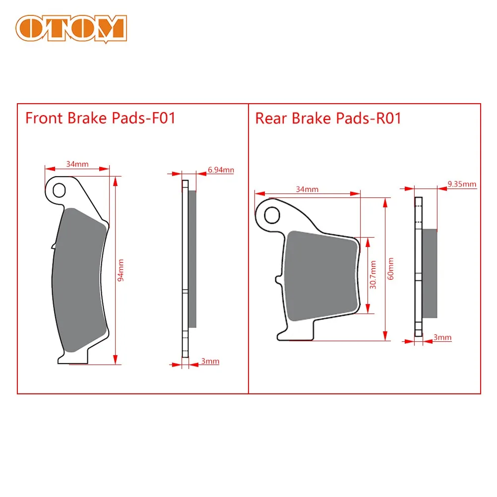 Pastiglie freno in ceramica OTOM per SUZUKI HONDA KAWASAKI RM RMX RMZ KXF CR CRF 125 250 450 freni moto disco posteriore anteriore