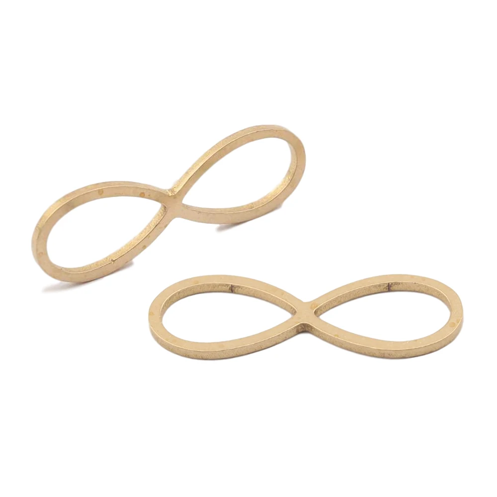 20Pcs Raw Brass Infinity Symbols Charm Connectors Chain Choker Link For DIY Bracelet Jewelry Making Necklace Findings Components