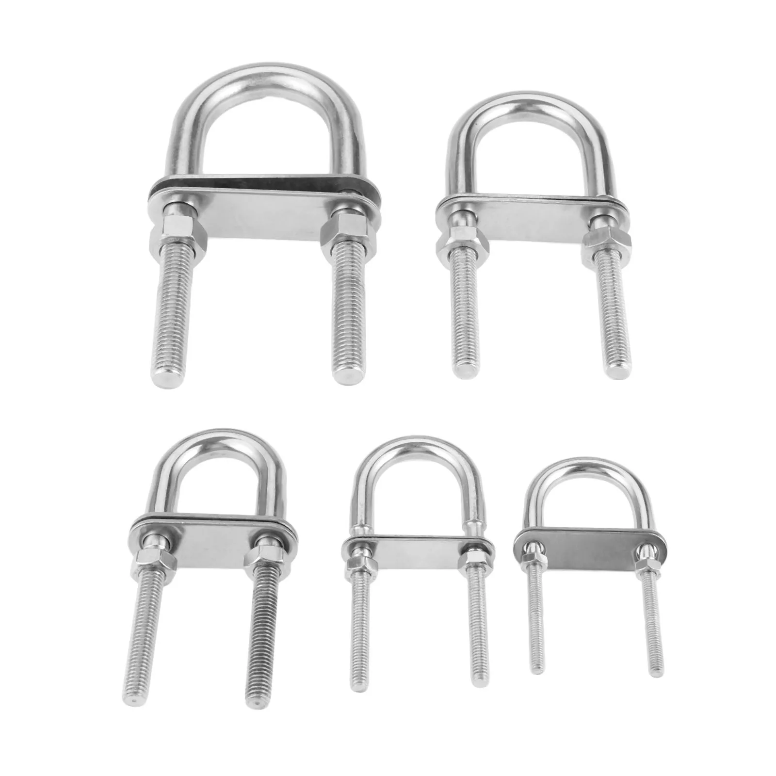 1Pc  Stainless Steel 304 Marine Rigging Bow/Stern Eye U-Bolt for Boat Hardware Boat Parts Silver M5 M6 M8 M10 M12