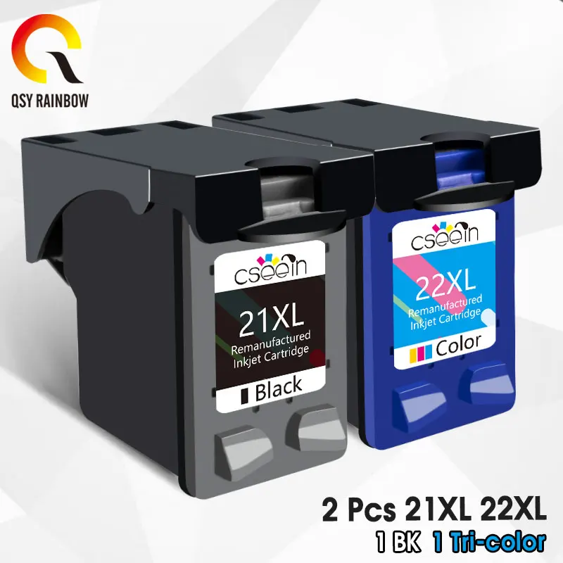 

QSYRAINBOW Remanufactured ink cartridge For HP 21 22 for HP 21xL 22XL Deskjet F380 F2280 3910 3915 3918 3920 3940 D1530