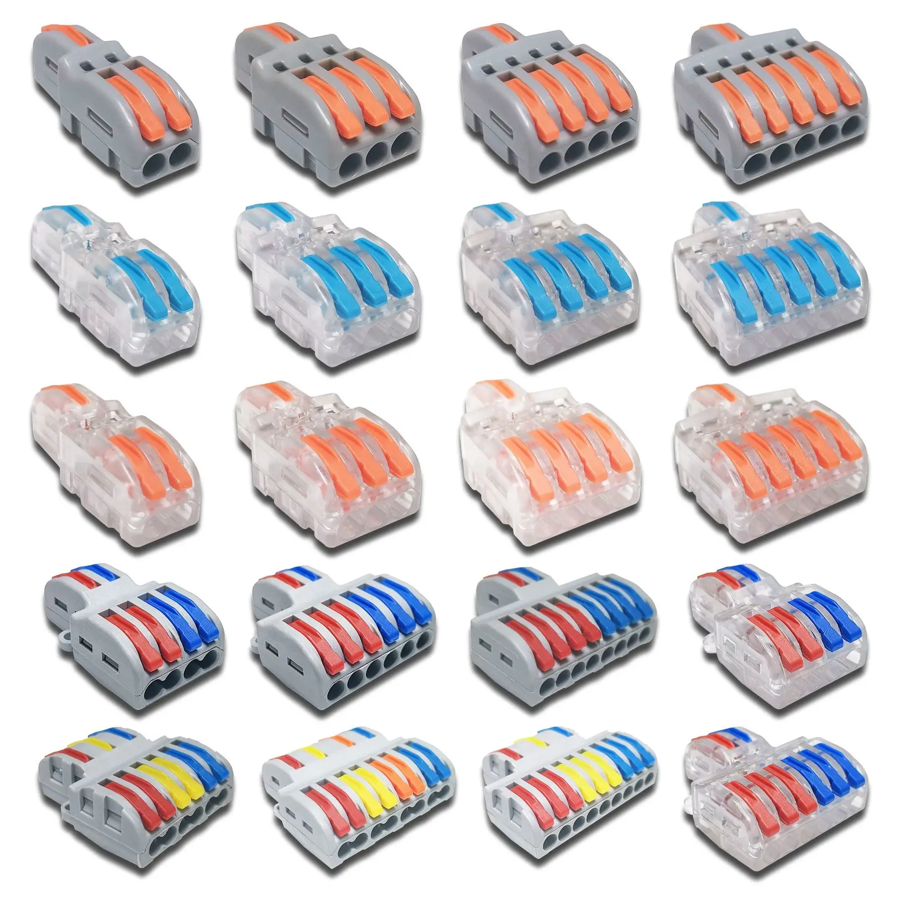 Mini Fast Wire Cable Connectors Universal Compact Conductor Spring Splicing Wiring Connector Push-in Terminal Block SPL-42/62/82