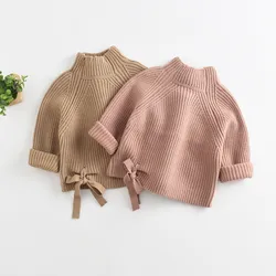 Spring Children Baby Sweaters Solid Color Turtleneck Boys and Girls Sweaters Knit Kids Pullover Casual Baby Girl Clothing 1-5 Y