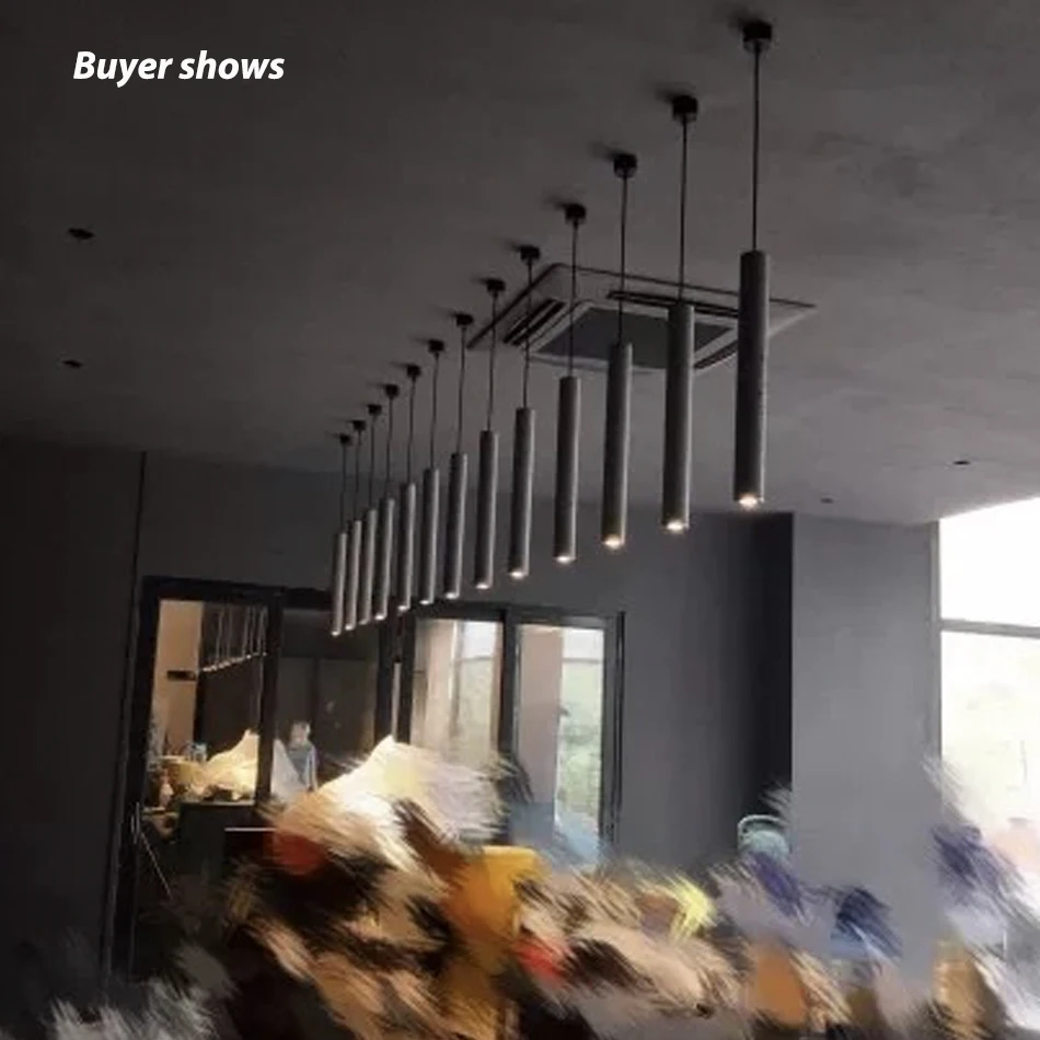 Nordic Led Cement Chandeliers Bedroom Restaurant Bar Cafe Island Counter Hanging Light Creative Designer Long Single Head Lamp