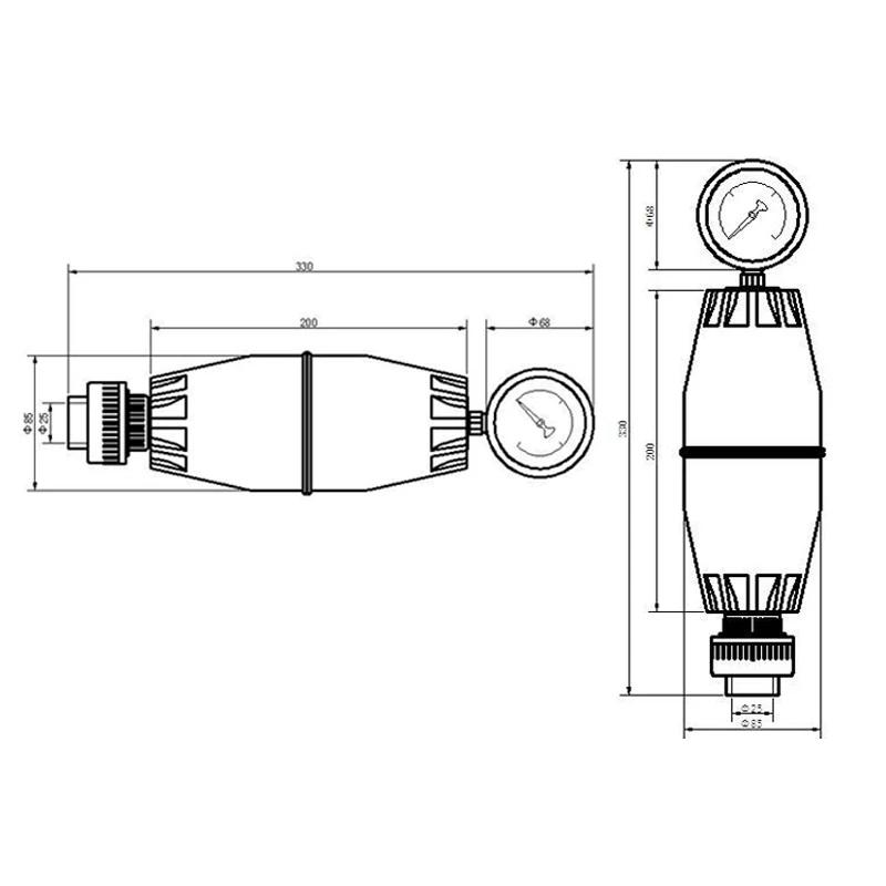 Imagem -05 - Upvc ar tipo Pulso Amortecedores Tampão Volumétrico Acessórios do Tanque Medição Bomba Válvula Dn15 Pvc 20 mm 1.6mpa 0.6l