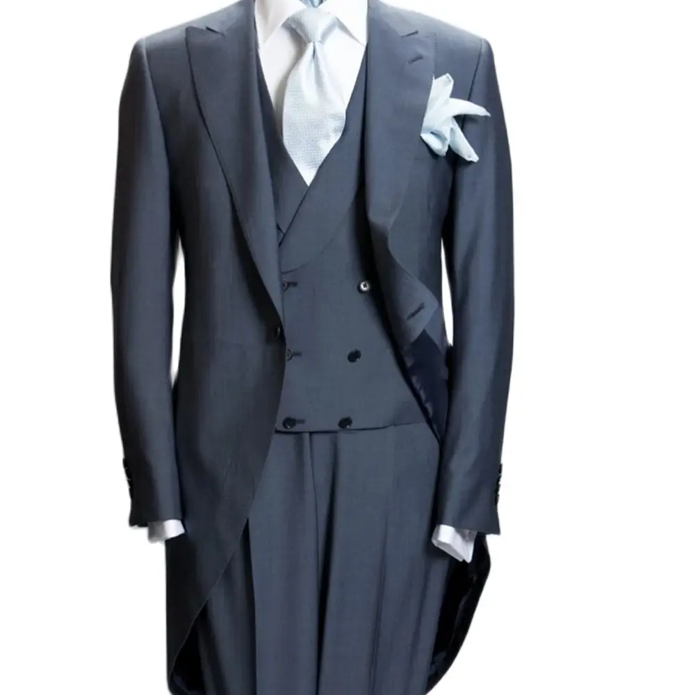 

Groomsmen Grey Men Suit TailCoat Custom Made 1Button Gentleman Blazer Trousers 3Pcs Marriage Tuxedo Slim Fit Party Wear Clothing