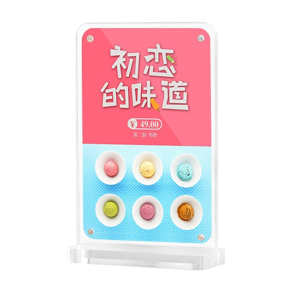 Round Angle Clear Acrylic Magnetic Sign Holder For Poster Picture Paper Menu Advertising Display 1pcs