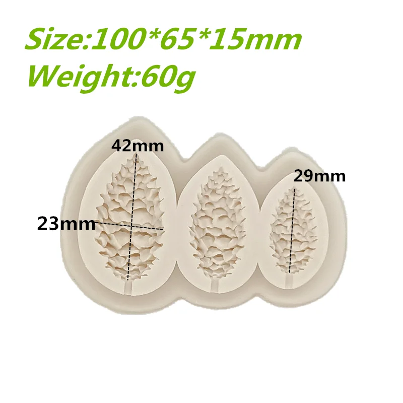 3 Pine Cones Shape Silicone Mold Resin Kitchen Cake Baking Tool DIY Pastry Chocolate Fondant Moulds Dessert Lace Decoration