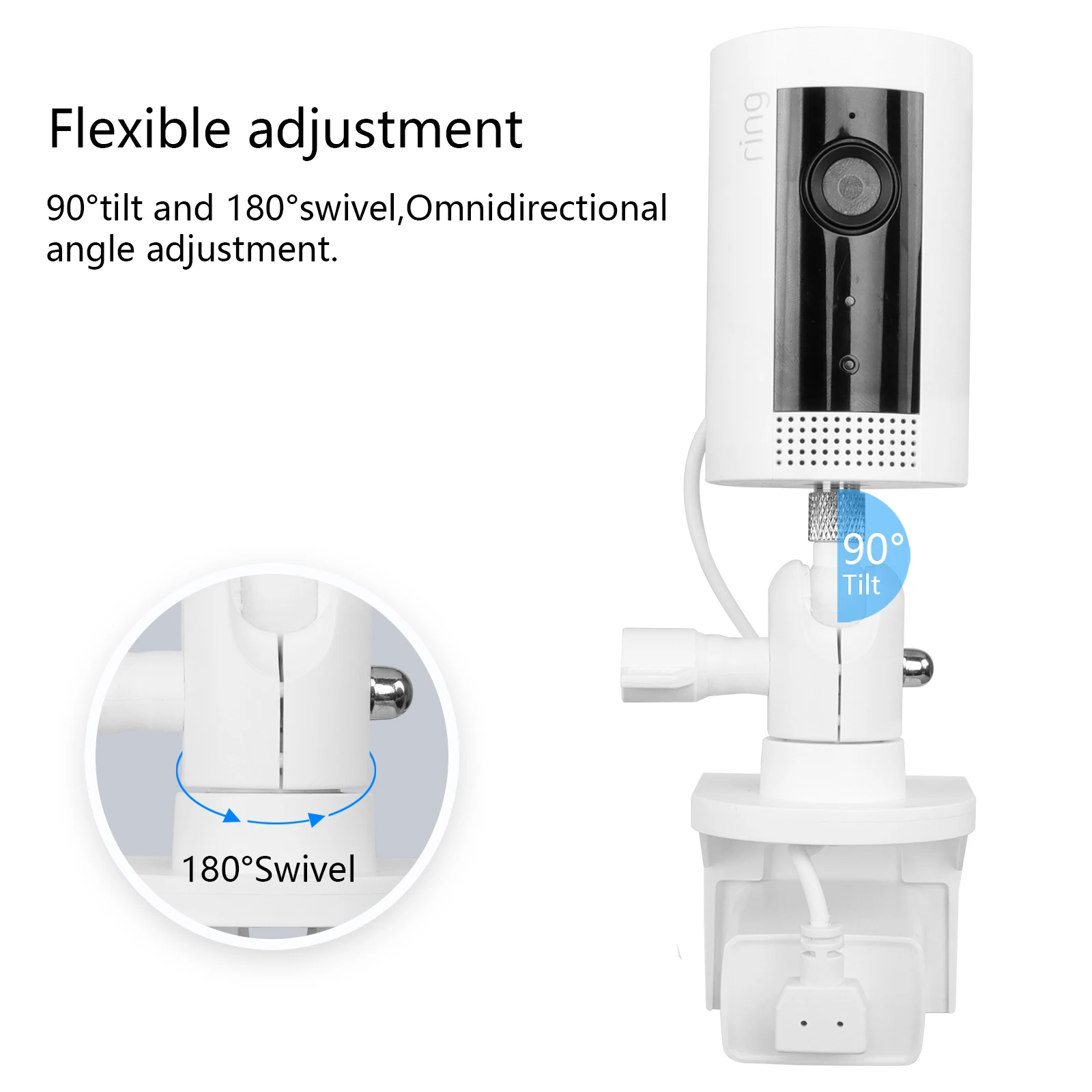US ประเภทปลั๊ก Outlet ผู้ถือ Mount สำหรับแหวนในร่ม Cam Plug-In Stable Bracket ชุดติดตั้งกล้องวงจรปิดอุปกรณ์เสริม
