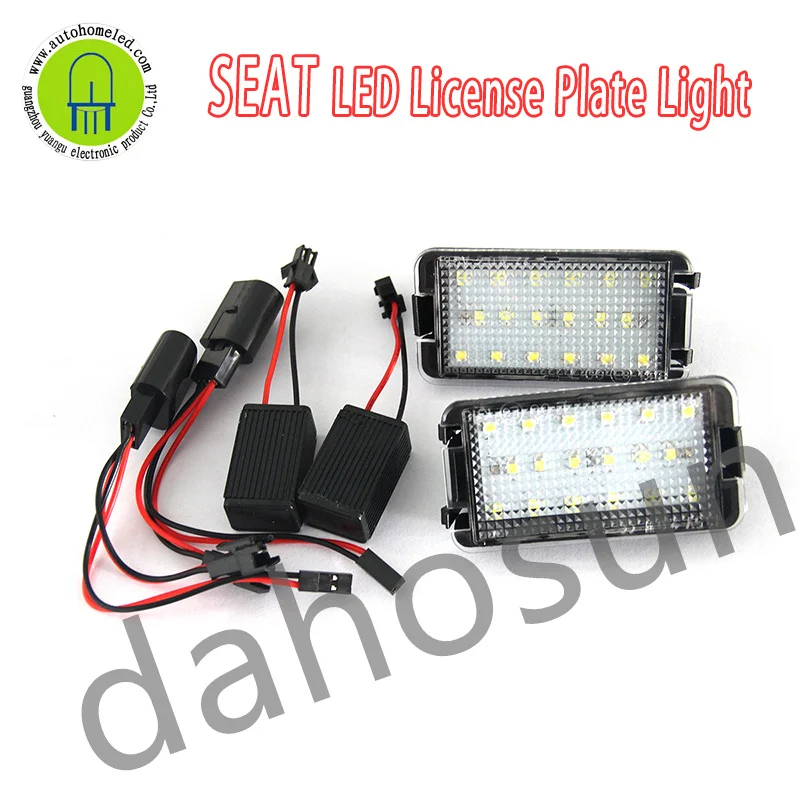 

2Pcs Error Free Canbus White LED Number Rear Plate Light For Seat Altea Arosa Ibiza Cordoba Leon 1999-2006 Toledo III 2004-2009