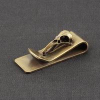 Vintage Brass Money Clip Card Holder Outdoor Small Tool EDC Bird Bone Paper Clip