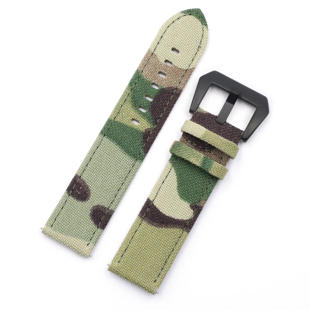 20mm 22mm Camouflage Watch Band Nylon Watch Strap Army Green Color Bands With High Quality Stainless Steel Buckle