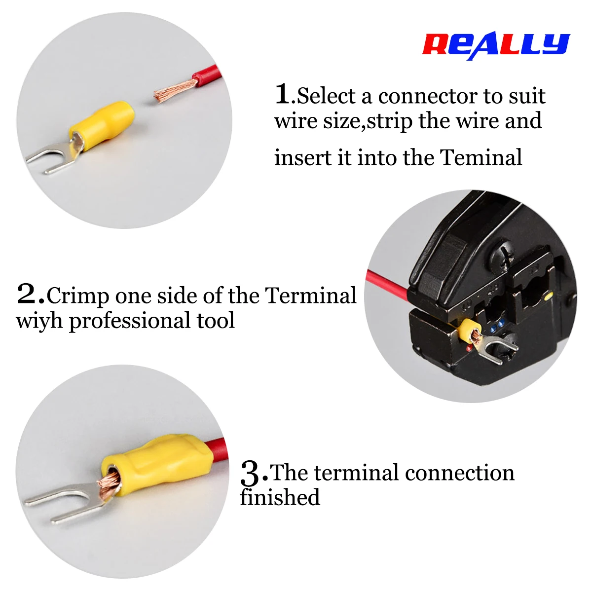 REALLY SV1.25/2/3.5/5.5 1000PCS/Pack Spade Insulated Wire Connector Electrical Crimp Terminal SV1.25-5.5 Cable Wire Connector