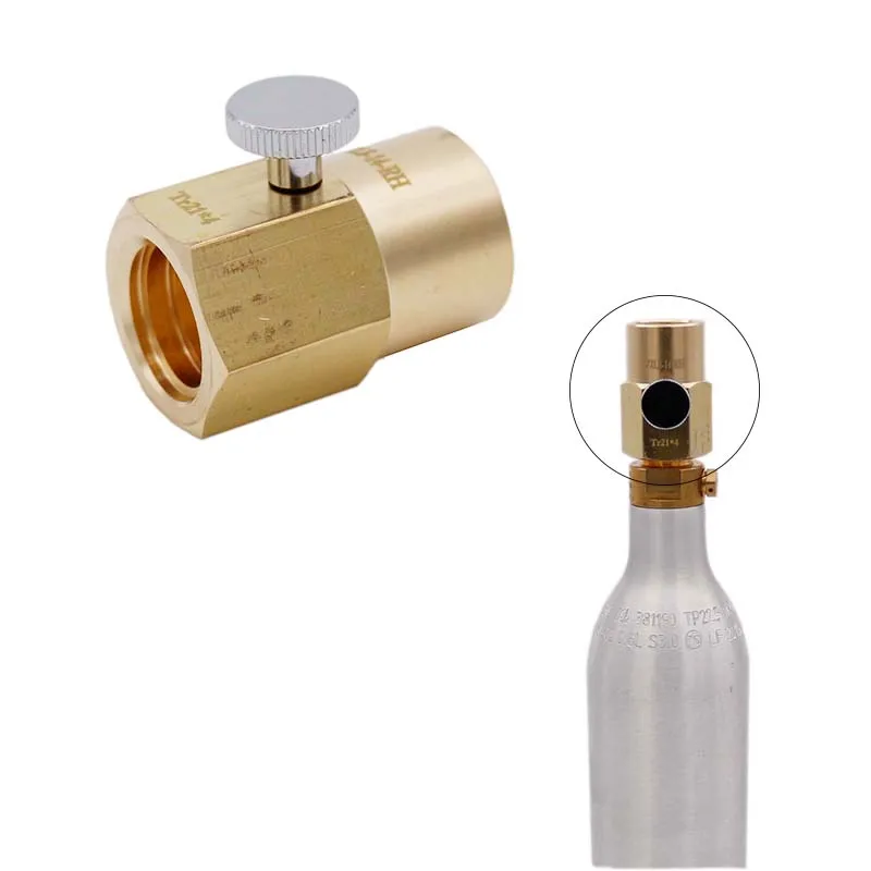 Soda Bottle CO2 Refill Adapter Soda Inflatable Valve Converter From W21.8-14/CGA320 Tank Homebrew Kegging Co2 Equipment