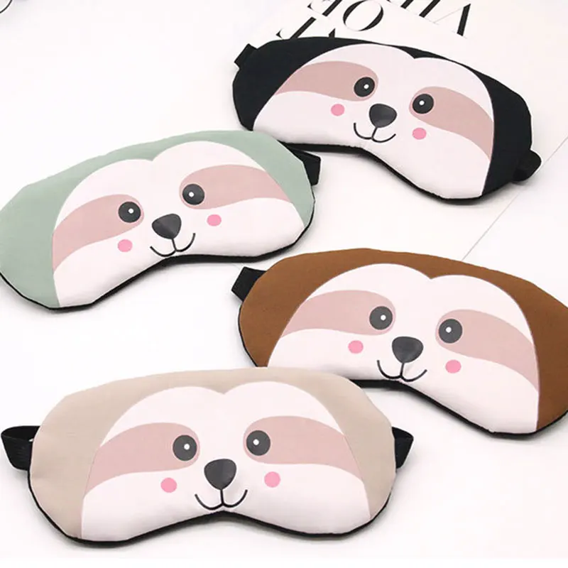 Cute Monkey Sleeping Eye Mask Cotton Portable Blindfold Travel Eyepatch Sleep Eye Cover No Ice Bag  Eye Patch for Sleeping