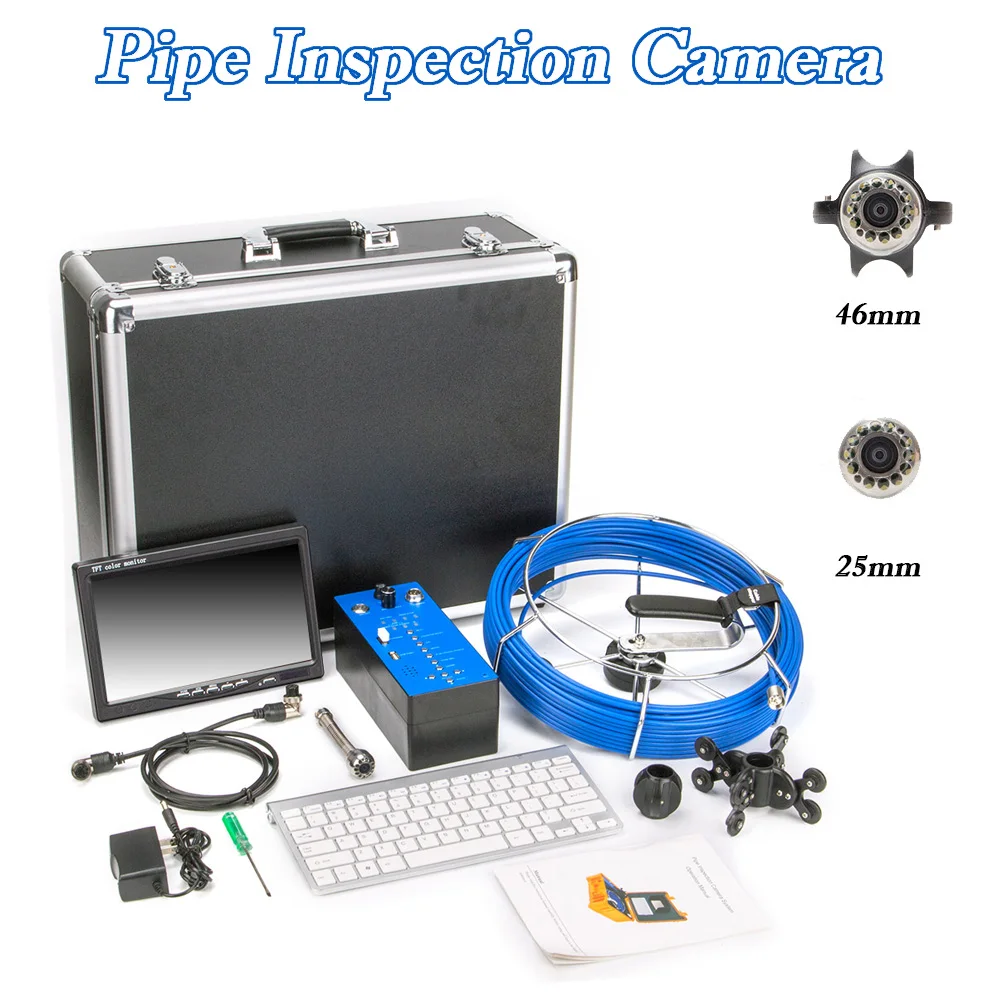 

Waterproof 25mm Pipe Camera Snake Video Inspection Camea For Pipeline Duct Drain Sewer Plumbing Endoscope 7 inch LCD 20M Cable