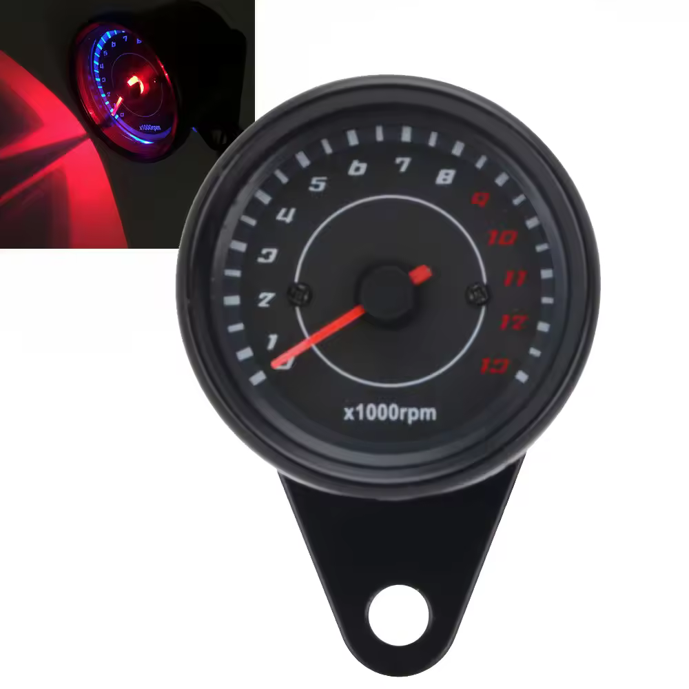 Contagiri moto universale DC 12V Contagiri elettronico Tachimetro Indicatore retroilluminazione a LED 13000 giri/min