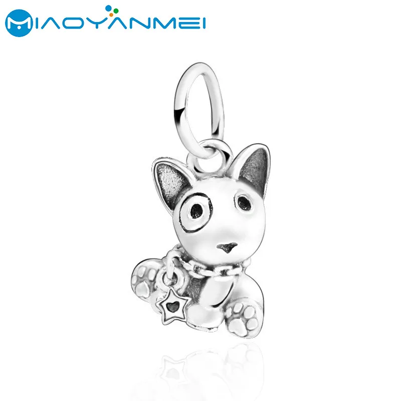 SALE! 925 Sterling Silver Beads Fit Original Pandorador Bracelets Bull Terrier Puppy Dog Dangle Charm Women DIY Fashion Jewelry