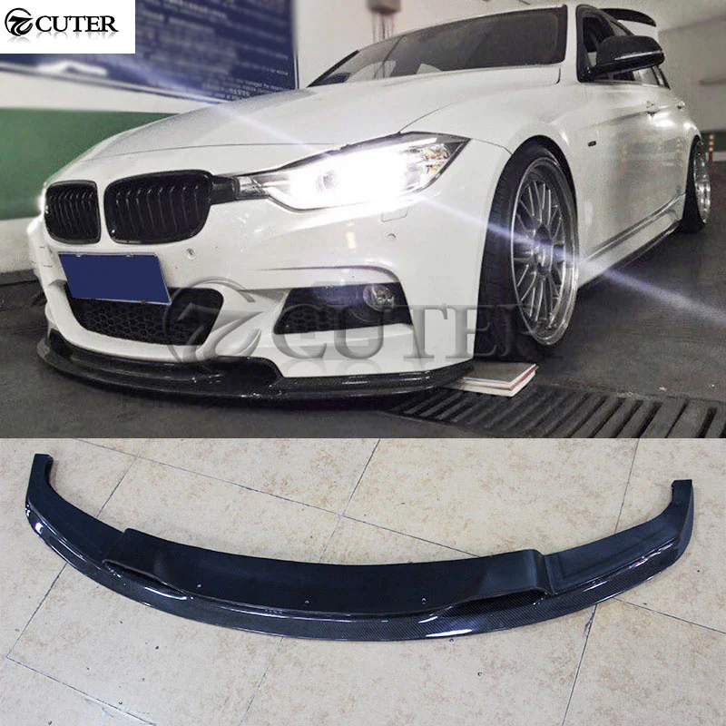F30 3 Series v Style Carbon Fiber Front Bumper Lip Spoiler for Bmw F30 325i 320i 330i 328i M-tech Bumper Varis Style 13-18