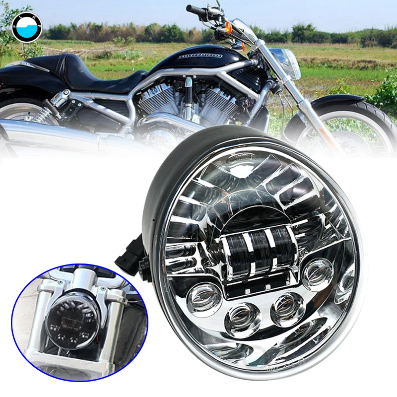 Accessories For V-ROD Motorcycle LED HEADLIGHT Aluminum Black Headlight For V Rod VROD VRSCA Headlight VRSC .