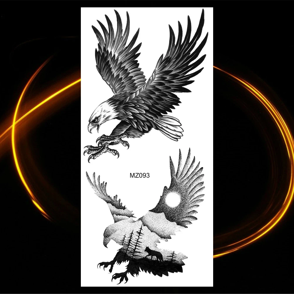 3D Tiger Woods Lion Warrior Temporary Tattoos For Women Adult Men Owl Universe Flower Eagle Fake Tattoo Forearm Washable Tatoos