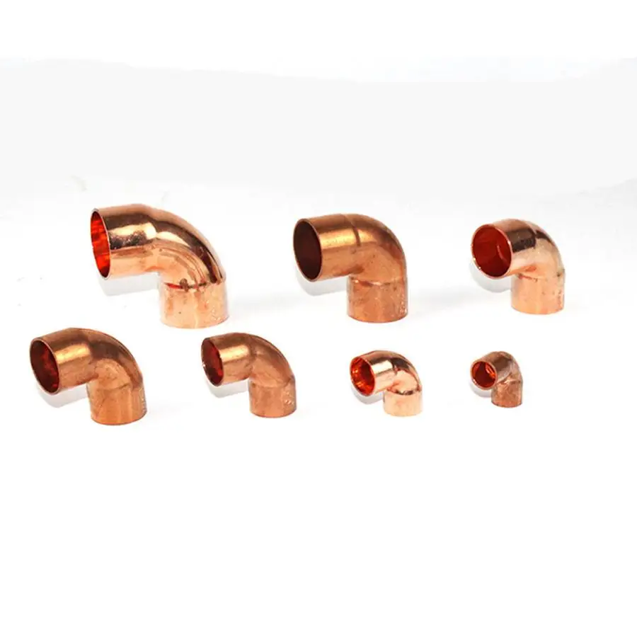 35mm Inner Dia x1.1mm Thickness Scoket Weld Copper End Feed 90 Deg Elbow Coupler Plumbing Fitting Water Gas Oil