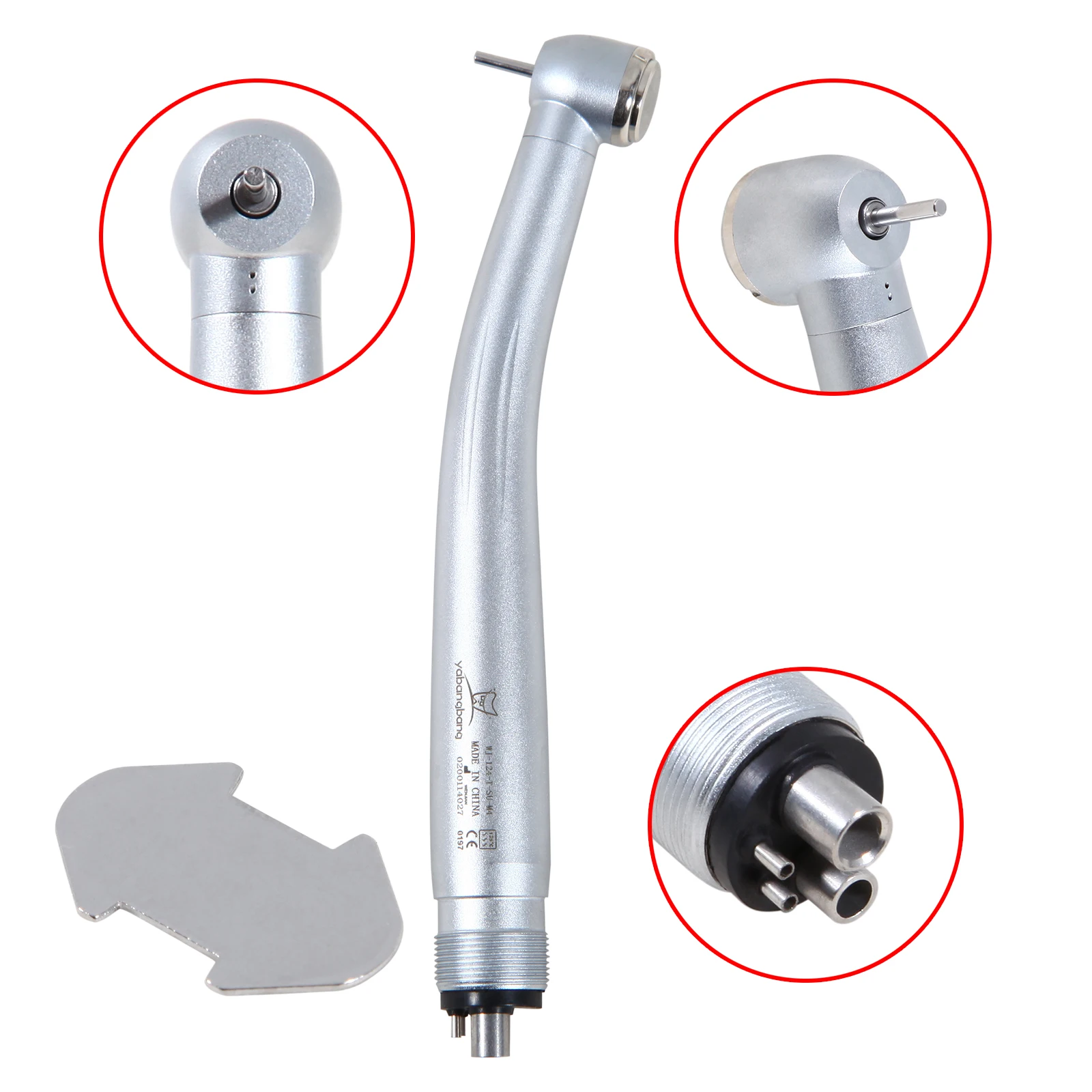 10 pcs Dental 4 Hole large Head Air Turbine High Speed Handpiece push button Large head stainless steel