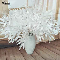 Meldel Wedding Bouquet Decoration Artificial White Flower Plant Silk Flower Home Vase Decor Willow Leaf Green Grass Fake Flowers