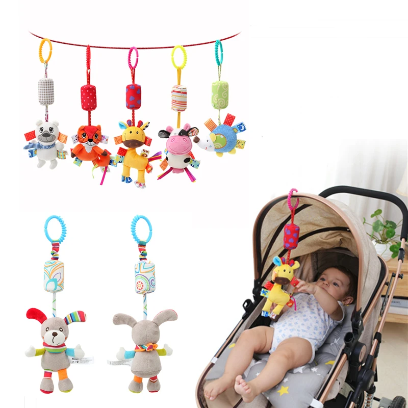 Baby Rattles Puppy Bee Bed Stroller Hanging Toys 0-12 Months Infant Grab Ability Training Bell Teether Dolls игрушки для детей