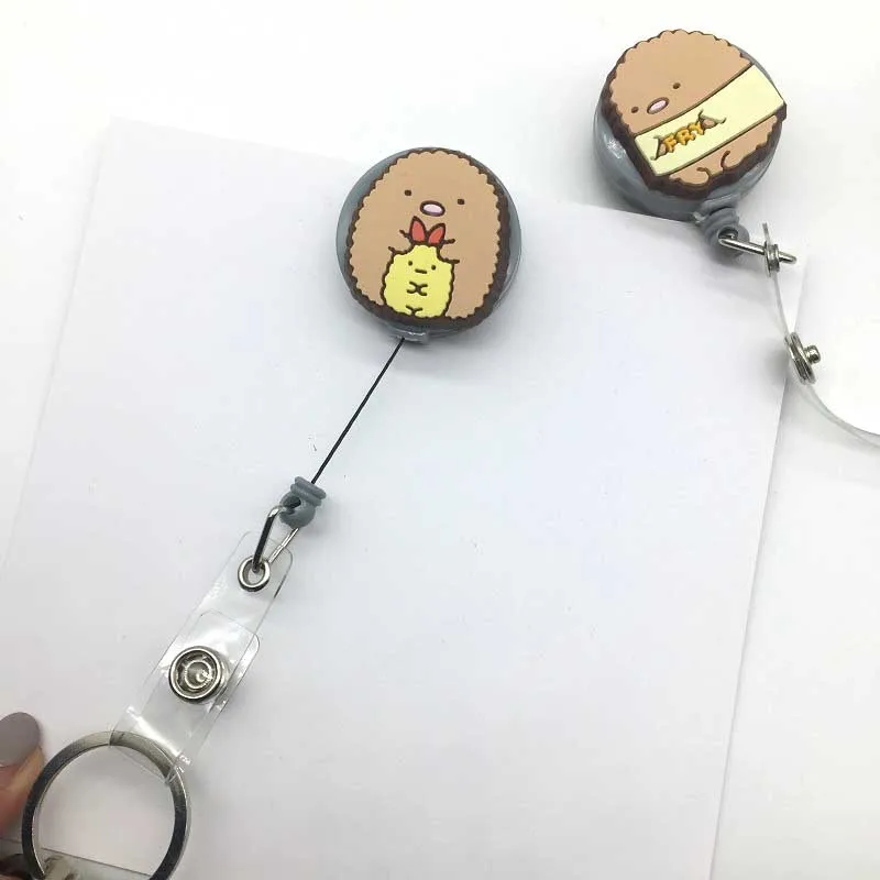 New Cute Silicone Japanese Animals Nurse Doctor Students Retractable Pull Badge Reel ID Lanyard Name Tag Card Badge Holder Reels