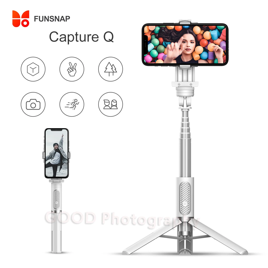 

FUNSNAP Capture Q Gimbal Stabilizer Bluetooth tripod Pocket Extension Handle Selfie Stick For iOS Android Smartphone For Traval