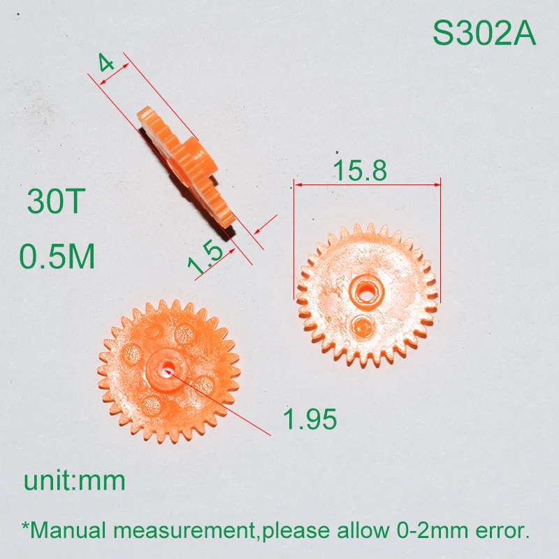 dyarya 10pcs 30T soft plastic gear 2mm hole 0.5M/rc car robot aircraft /DIY toy technology model parts/GPE302A0.5M