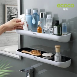 ECOCO Adhesive Bathroom Shelf Organizer Wall Mounted Shampoo Spices Shower Storage Rack Holder Bathroom Accessories