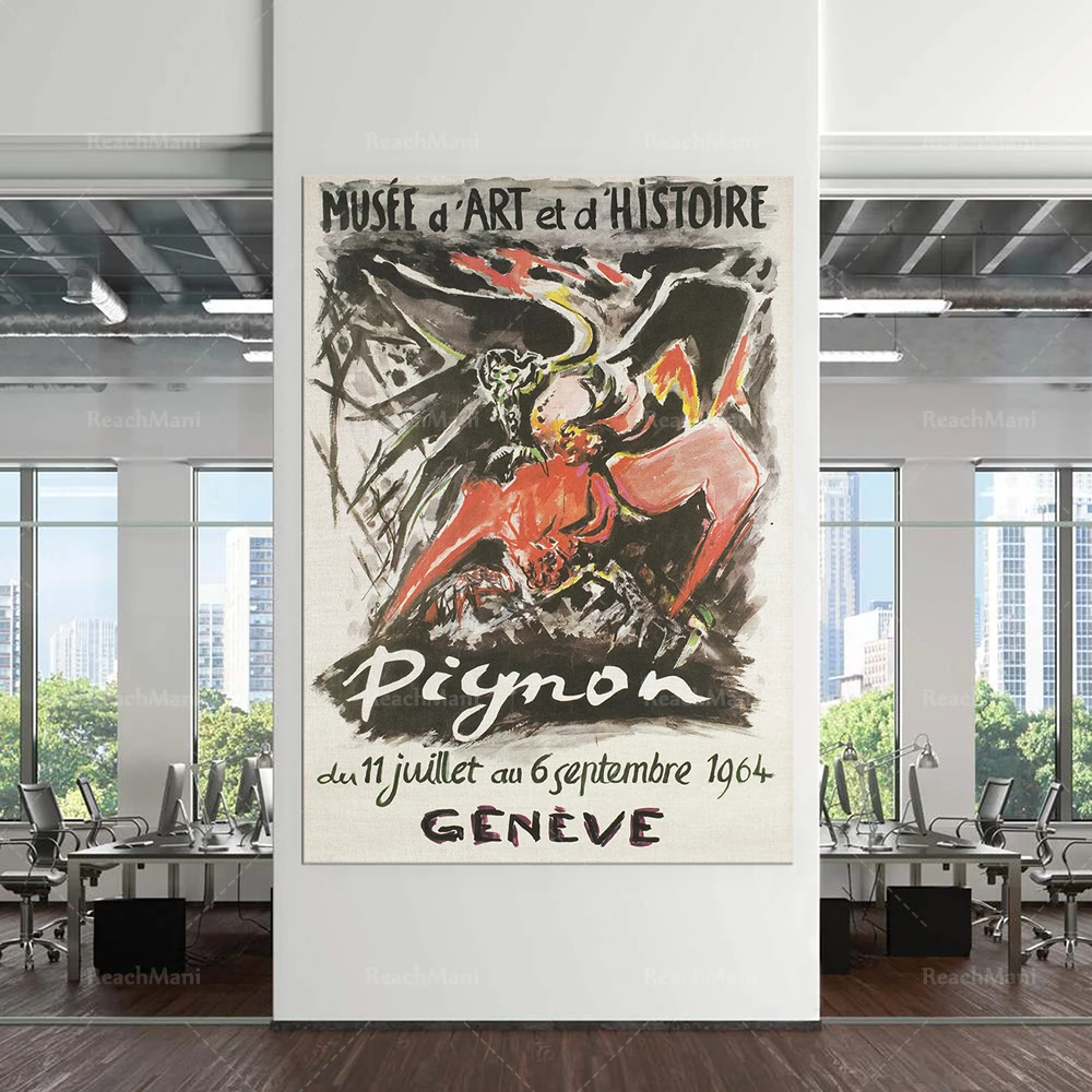 Art Exhibition Poster, Modern Scandinavian Art, Gallery Poster, Paris Print, Paris Wall Art, Mid Century Wall Art, Modern Wall A