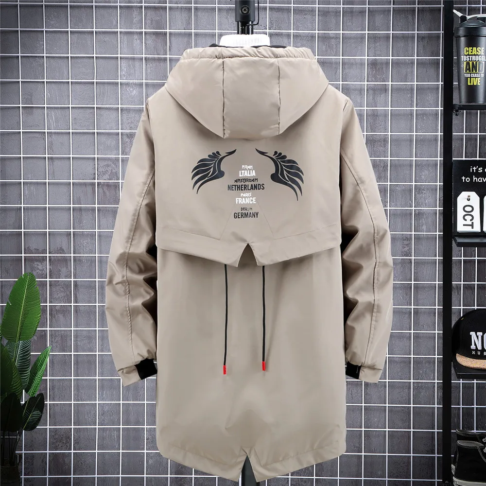 Large Size 10XL Winter Men\'s Windproof Jacket Simple Fashion Oversized Streetwear Hooded Coat Thick Autumn Outwear Men Clothing