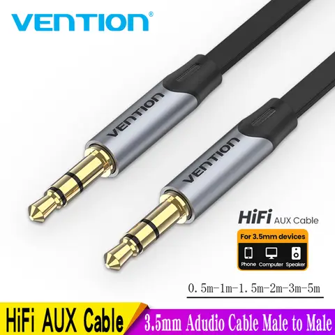 3.5mm Male to Male 5m Audio Cable with 90 Degree Angle VEnTIOn