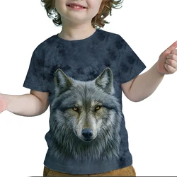 3D Print Cool Wolf T Shirt for Kids Teens Summer Girls Boys Cartoon Anime T-shirt Children Short Sleeves Tshirt Toddler Tee Tops