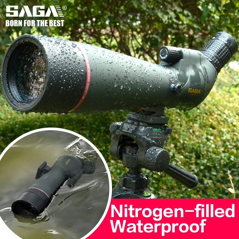 SAGA Monocular Spotting Scope Hunting Birdwatching Telescope Telescopio Mobile Phone Para Celular Camping Equip IPX7  BAK4