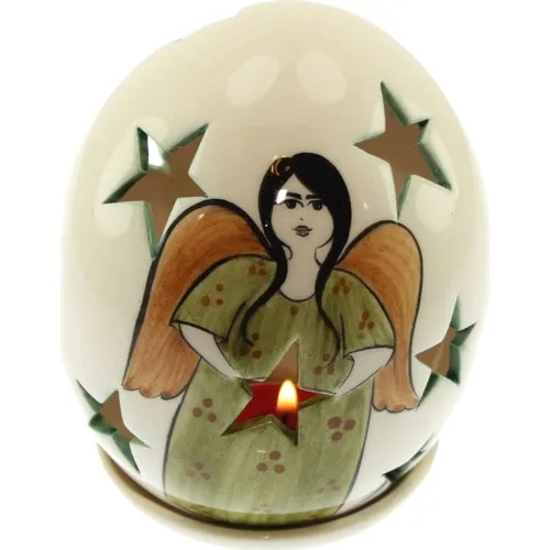 Authentic Tile Green Angel Egg Candle Holder