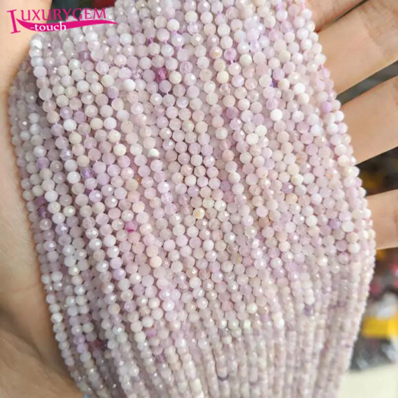 

3mm Natural Purple Spodumene Stone Faceted Round Loose Spacer Beads Bracelet Necklace Jewelry Accessory 38cm b135