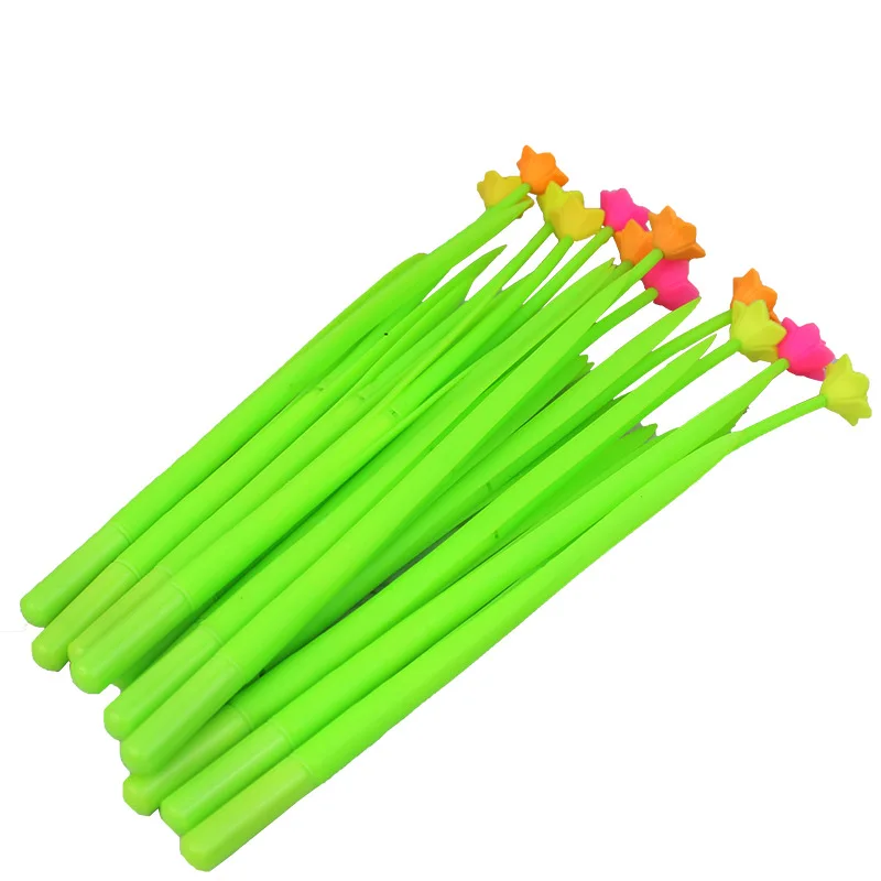 50PCS Creative Stationery Plant Cute Soft Daffodil Grass Flower Student Prize Kawaii School Supplies Gel Pens