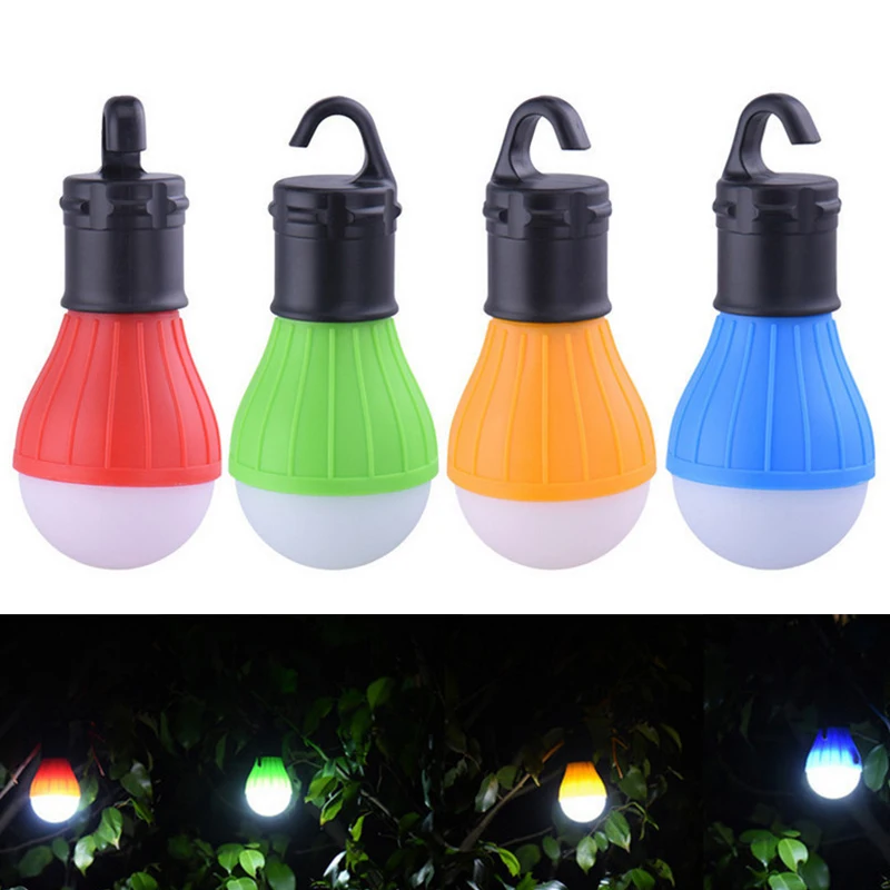 Mini Portable Lighting Lantern Tent Light LED Bulb Emergency Lamp Waterproof Hanging Hook Flashlight Camping Light Use 3*AAA