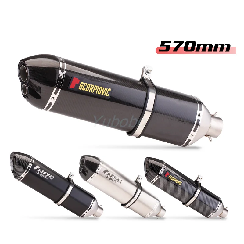 Modified Universal Slip-on Motorcycle Exhaust Tmax 500 530 560 AK550 GSX1300R X-ADV750 Carbon Escape Moto Pipe Manifold Muffler
