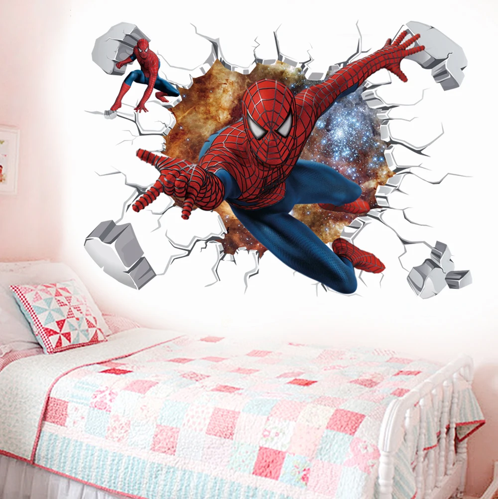 3D avengers wall stickers living room bedroom wall decoration Super hero movie poster wall stickers for kids rooms