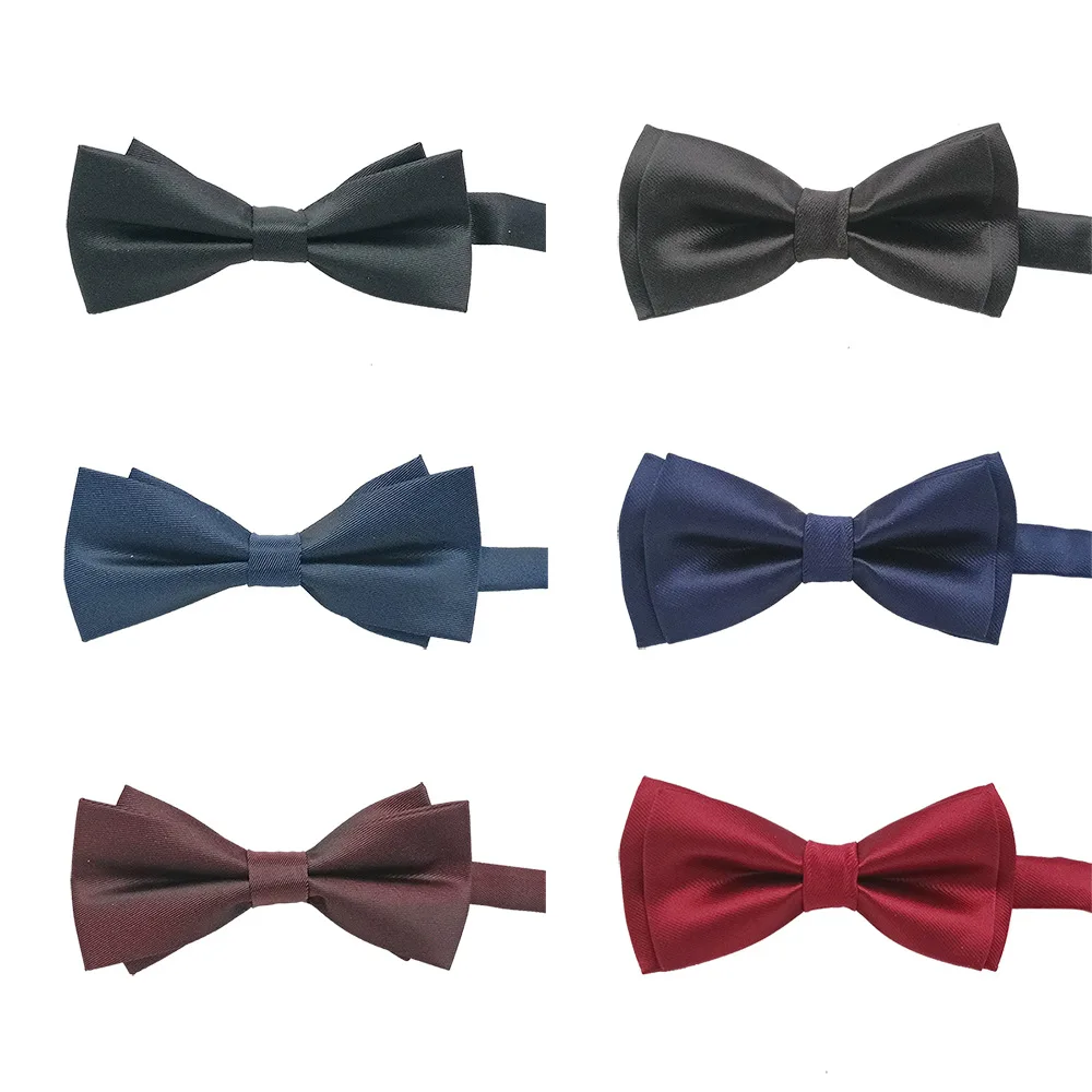 Double-layer men's business bow tie Korean fashion fashion groom groomsman male men bow tie solid black bow tie