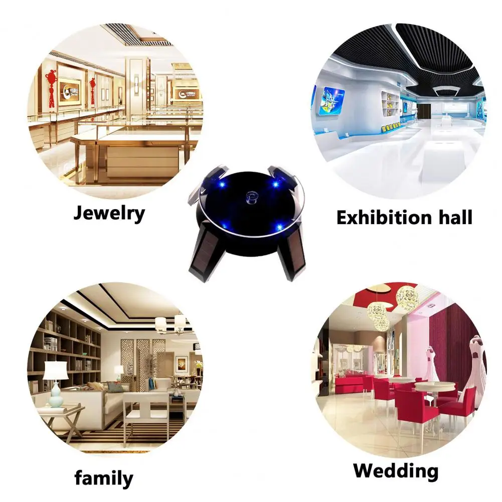 HEIßE VERKÄUFE!!!360-Grad Rotierenden Solar Display-ständer Plattenspieler Telefon Halter mit LED Licht