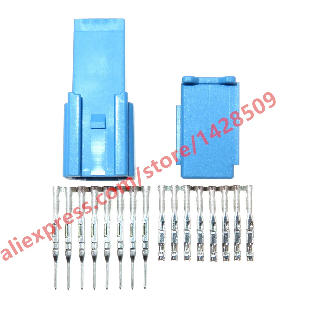 1 Set 8 Pin Automobile Male Female Plastic Housing Wire Socket 6098-6522 0.6 Series Blue Car Unsealed Connector