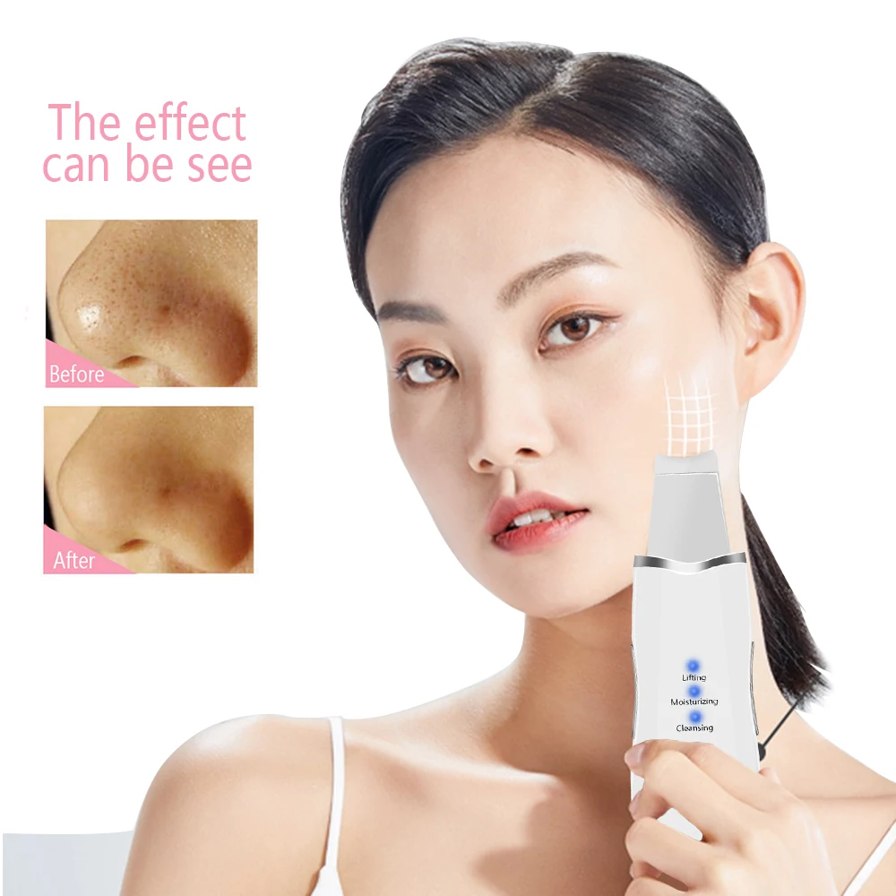 Ultrasonic Skin Scrubber Face-Lift Deep Clean Pores High Frequency Vibrating Facial massager Galvanic Ion Spa Beauty Device